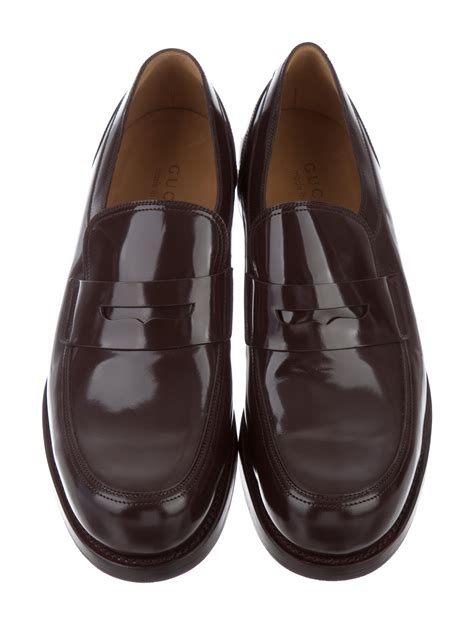 gucci brown open tow patent leather shoes|patent leather Gucci loafer.